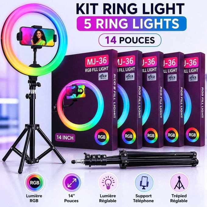 Lampe Annulaire MJ-36 RGB 14"